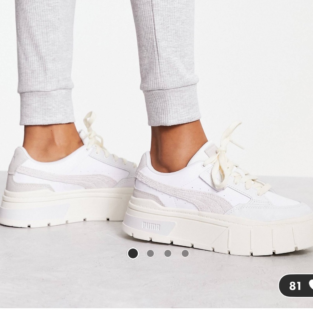 PUMA Mayze Stack textured sneakers in white
